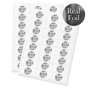metallic foil labels rectangle 64mm x 34mm