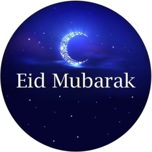 35 Eid Mubarak 37mm Blue Circle Labels £2.49 Delivered