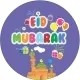 Eid / Ramadan Mubarak 37mm circle labels design 14