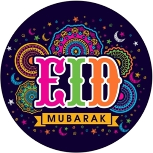 35 Eid Mubarak 37mm Multi Coloured Circle labels £2.49