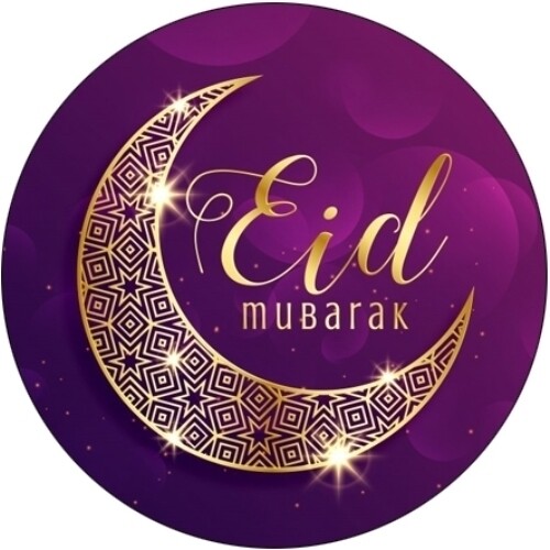35 Eid Mubarak  Purple 37mm circle labels £2.49