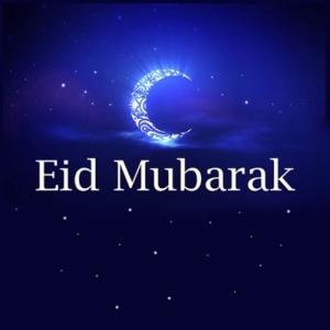 24 Blue Eid Mubarak Square Labels £2.49