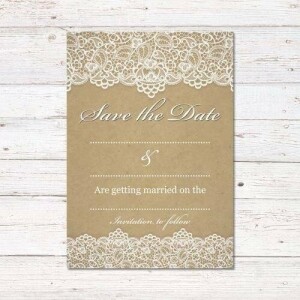 Lace style Save the date invitation