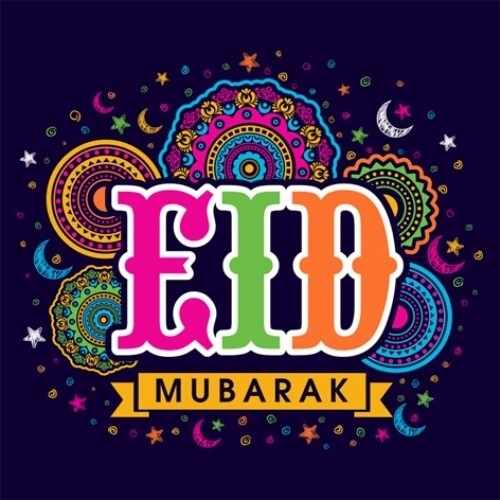 24 x Eid Mubarak 40mm Purple Square Labels £2.49