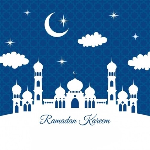 24 x Ramadan Kareem blue & white 40mm Square Labels £2.49