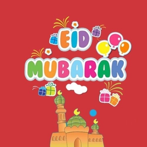 24 x Eid Mubarak Red 40mm Square Labels £2.49 Delivered