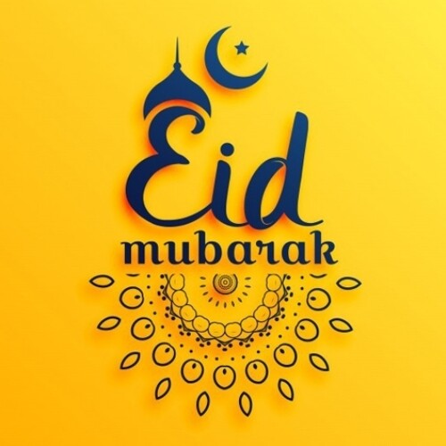 24 x Eid Mubarak 40mm Yellow Square Labels £2.49 Delivered