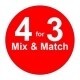 4 for 3 mix and match sticker