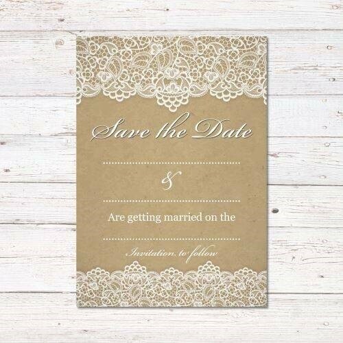 Wedding Lace Style Save The Date Cards