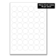 48 blank circle labels on a A4 sheet ready for printing