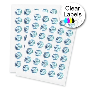 37mm circle transparent stickers with white underprint