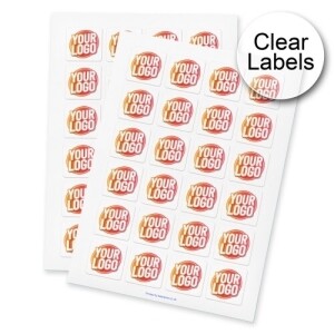 clear labels square 40mm