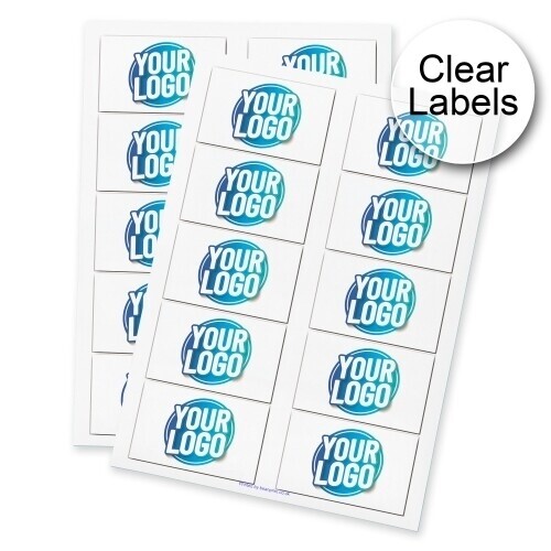 clear labels rectangle 83mm x 53mm