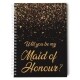 Will You Be My Maid Of Honour Falling Glitter Note Book Planner