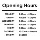 Example opening hours
