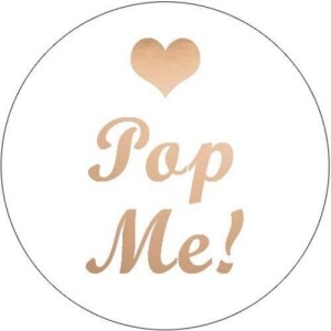 Metallic Pop Me Heart Design Wedding Seal Stickers