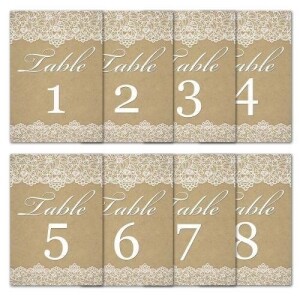 Lace Table numbers