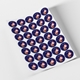 A sheet of personalised Christmas stickers featuring a festive design of Santa with a reindeer on a dark blue background with snowflakes. Each sticker includes the name Harry, repeated across the sheet.