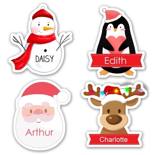 Personalised Die-Cut Christmas Gift Stickers from £5.99
