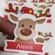 Reindeer Personalised Christmas Gift Stickers 45mm x 45mm Die-Cut