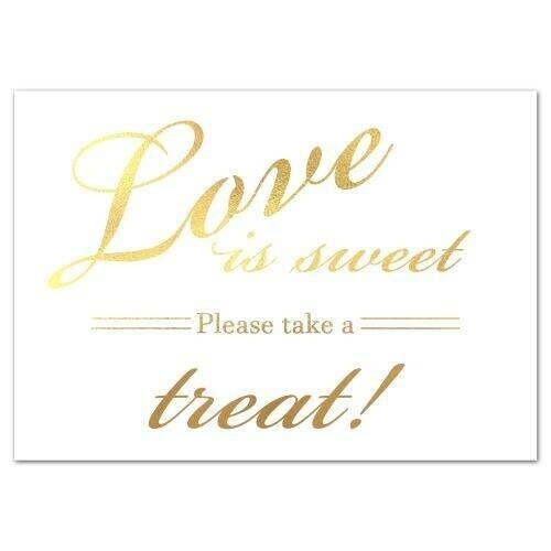 Metallic love is sweet please take a treat A3 sign