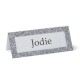 personalised silver glitter effect christmas place cards
