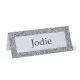 Personalised Christmas Place Cards Silver Glitter