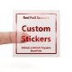 Red Transparent Foil Stickers Square 60mm x 60mm