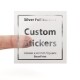 Silver Transparent Foil Stickers Square 60mm x 60mm