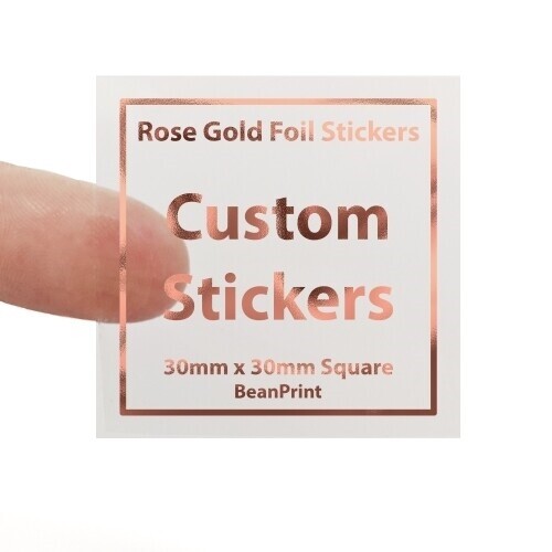 Transparent Foil Stickers Square 30mm x 30mm
