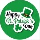 green background with hat and happy st patricks day