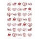 Metallic Valentines Day Red Foil Stickers