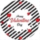 Happy valentine day sticker with strip background