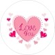 Love you sticker with hearts