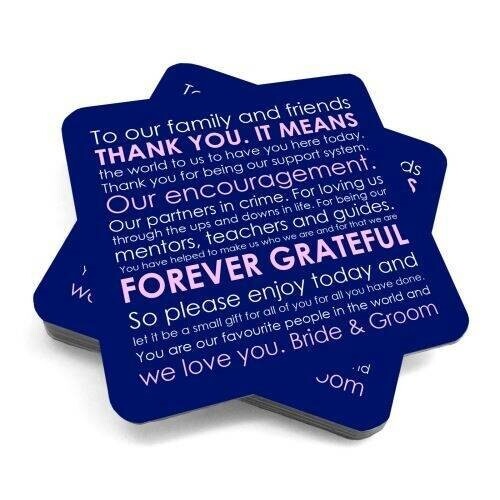 Thank you drinks coaster and beer mats