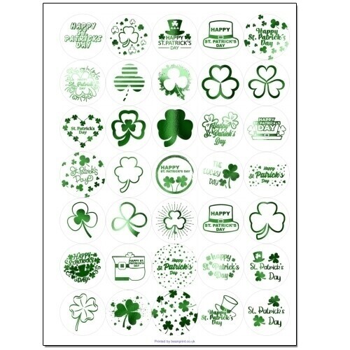 Metallic St Patricks Day Mixed Green Foil Stickers