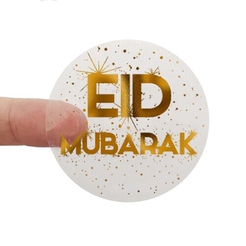 Eid Ramadan Metallic Foil Transparent Stickers