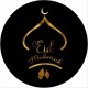 Metallic Gold on black background Eid Mubarak Stickers