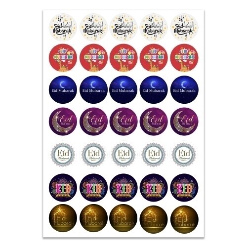 Eid Mubarak Stickers Mixed Designs