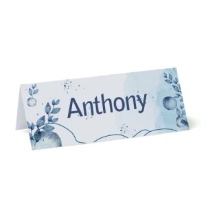 Personalised Blue Watercolour Place Cards