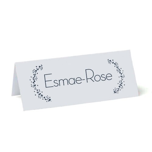 Personalised Navy Heart Leaf Place Cards