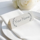 Personalised Navy Heart Leaf Place Cards