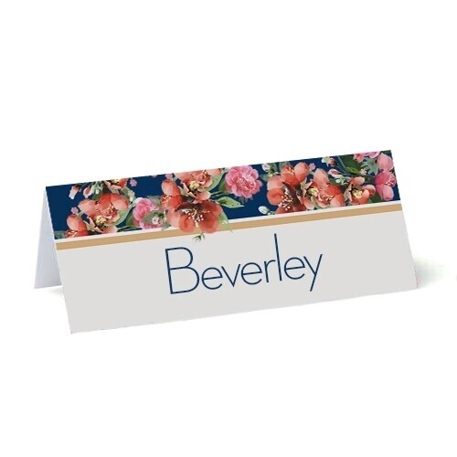 Personalised Navy Roses Place Cards