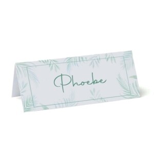 Personalised Palm Leaf Pastels Place Cards