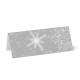 Blank Place cards on 250gsm card silver background with navy and white snow flakes
