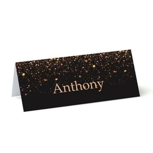 Personalised Falling Glitter Name Place Cards