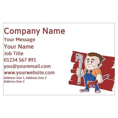 Design for Plumbers Business Cards: classic, classy, corcorpate, pink, smart, stripe, white