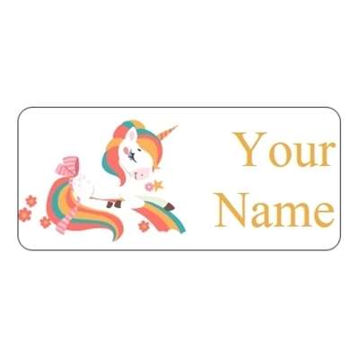 Unicorn and Rainbows name labels School name tags School 