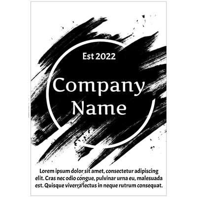 Template for Rectangle Label 97mm x 139mm: black, paint, pattern, simple, splat, white