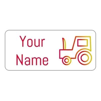 Design for Tractors Name Labels: bow, glitter, pink, ribbon, sparkles